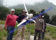 Generador Elico instalado en el crater del Pululahua